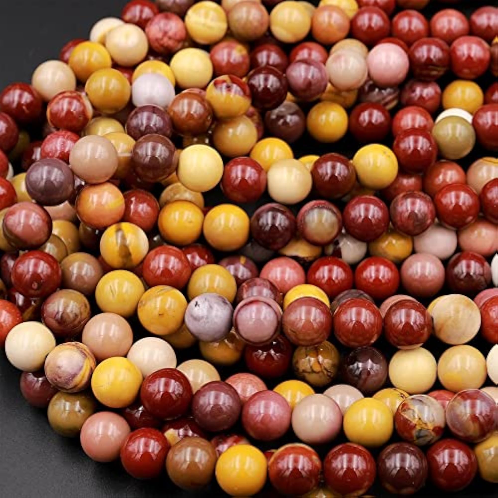 Natural Australian Mookaite Jasper Gemstone Round Smooth Beads 15.5" Strand